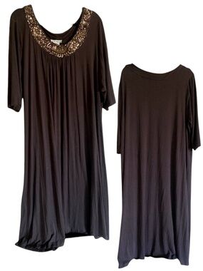 ULLA POPKEN Brown Peasant Midi Dress
